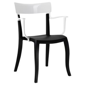 Hera-K Solid Beyaz - Siyah Kollu Mutfak Sandalyesi PPT1177