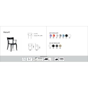 Hera-K Solid Beyaz - Siyah Kollu Mutfak Sandalyesi PPT1177