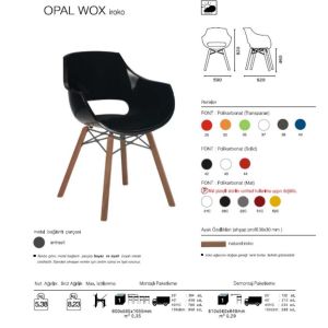 Opal Wox (iroko-meşe) Füme Transparan Ahşap Ayaklı Sandalye PPT1313