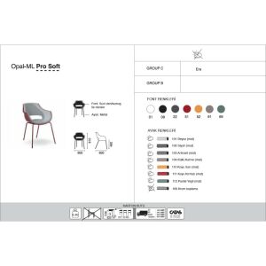 Opal-ML Pro Soft Koyu Kırmızı - Koyu Kırmızı Mutfak Sandalyesi PPT1359