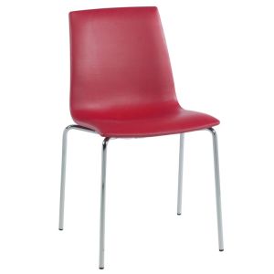 X-treme SD Kırmızı Suni Deri - Krom Kaplama Mutfak Sandalyesi PPT1451
