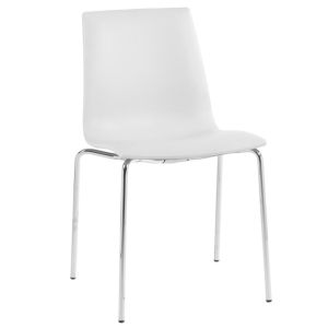 X-treme SD Beyaz Suni Deri - Krom Kaplama Mutfak Sandalyesi PPT1452