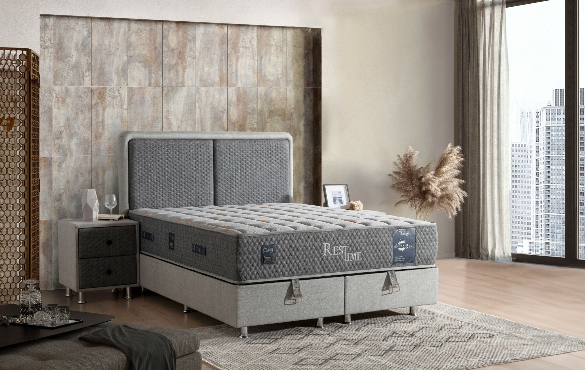 Rest Time 100x200 Tek Kişilik Yatak, Baza, Başlık Seti MBL1026