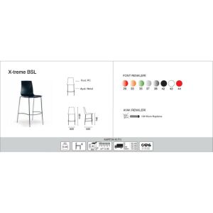 X-treme BSL Yeşil Transparan - Krom Kaplama Bar Sandalyesi PPT1573