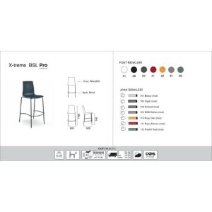 X-treme BSL Pro Antrasit - Beyaz Bar Sandalyesi PPT1598