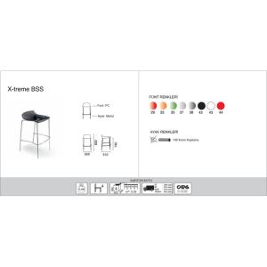 X-treme BSS Şeffaf Transparan - Krom Kaplama Bar Taburesi PPT1601