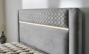 Gusto Gri 150x200 Çift Kişilik Baza, Başlık Seti CB3404