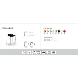 X-treme Sled Kırmızı Transparan - Krom Kaplama Bar Taburesi PPT1638
