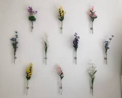 Katre Dizayn Ahşap Dekoratif 10'Lu Cam Tüp Duvar Çiçekliği (Çiçekler Dahil Değildir)