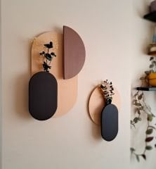 Katre Dizayn Geometri tasarım 2 li Dekoratif Ahşap Duvar Çiçekliği