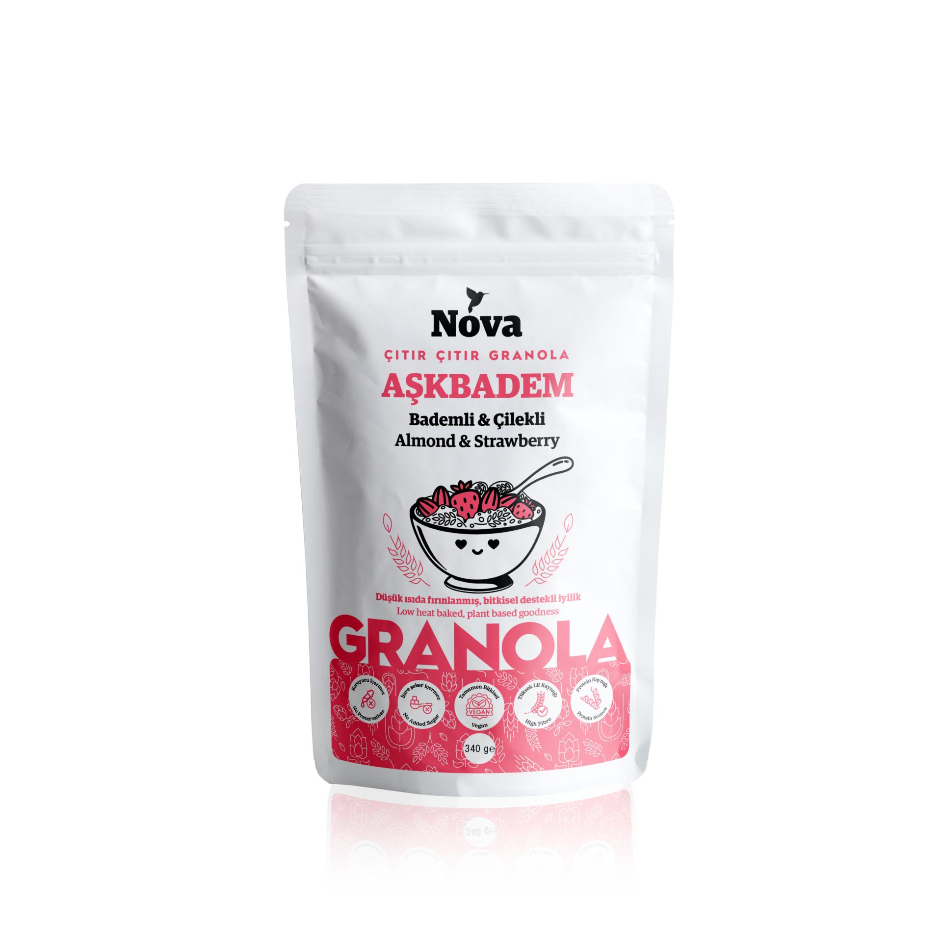 ''Aşkbadem'' Bademli ve Çilekli Granola - 340 Gr.