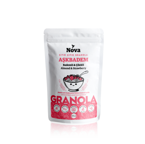 ''Aşkbadem'' Bademli ve Çilekli Granola - 340 Gr.
