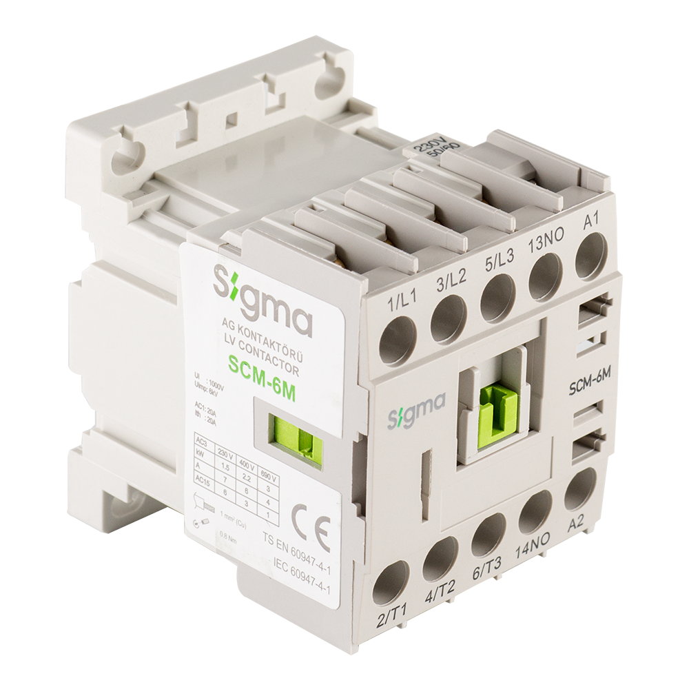 SCM-9M 4 kW 9A 230V A.G. MİNİ KONTAKTÖR (1NC)