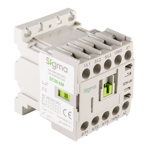 SCM-12M 5.5 kW 12 A 230V AC 1NO mini kontaktör