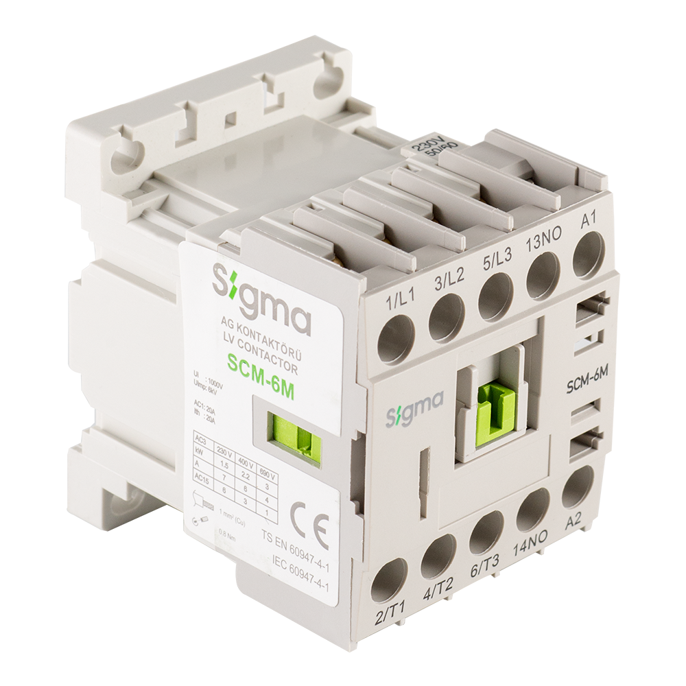 SCM-16M 7.5 kW 16 A 230V AC 1NC mini kontaktör