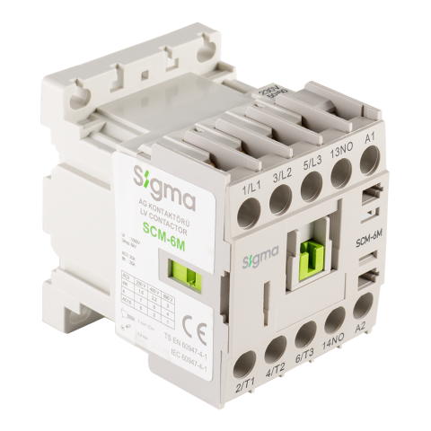 SCM-16M 7.5 kW 16 A 230V AC 1NO mini kontaktör