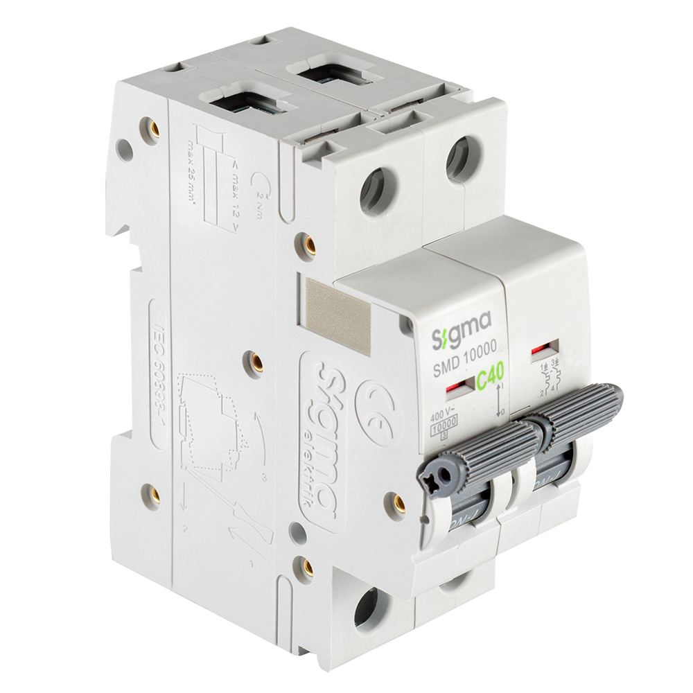 SMD10000 10kA 2P C40  OTOMATİK SİGORTA