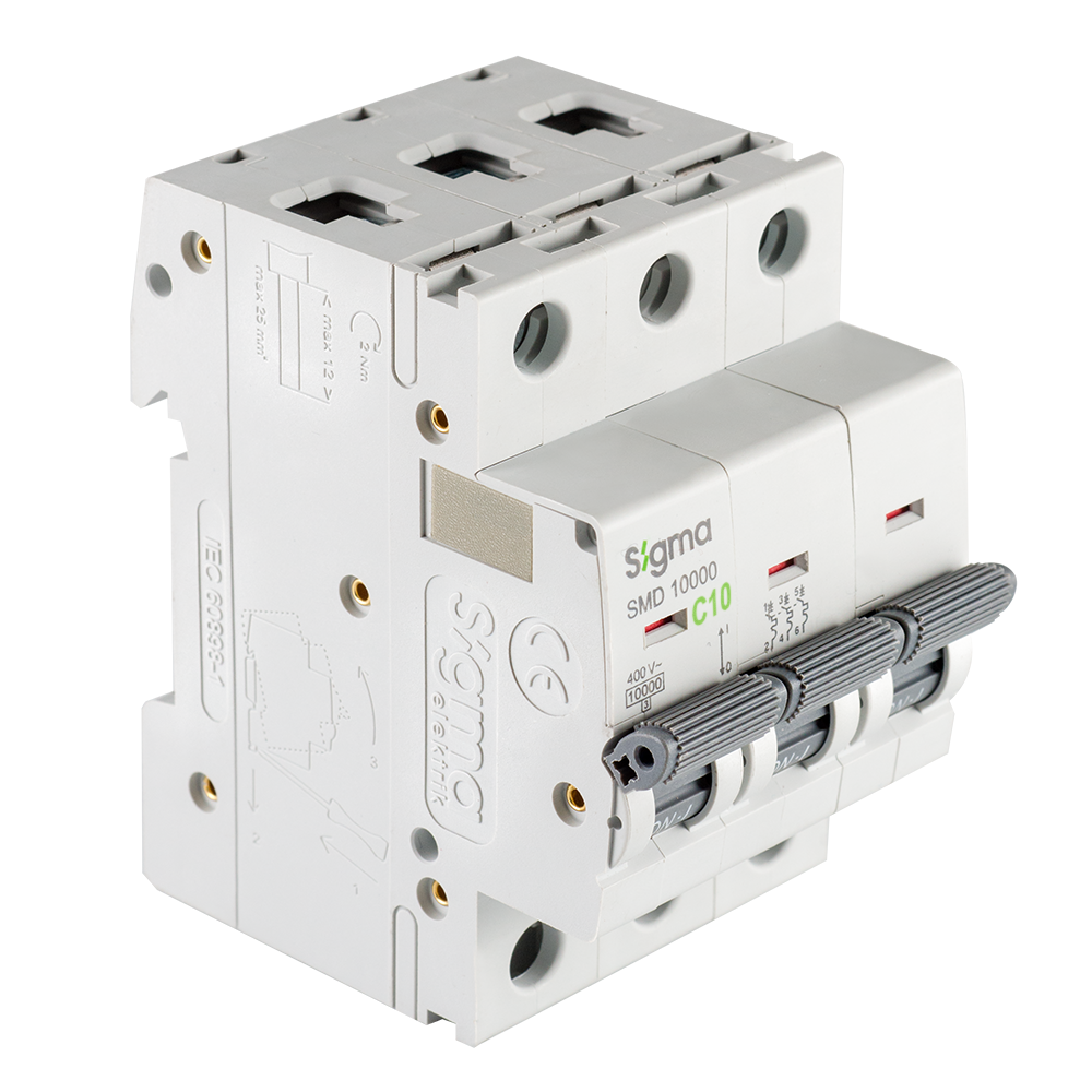 SMD10000 10kA 3P C10 OTOMATİK SİGORTA