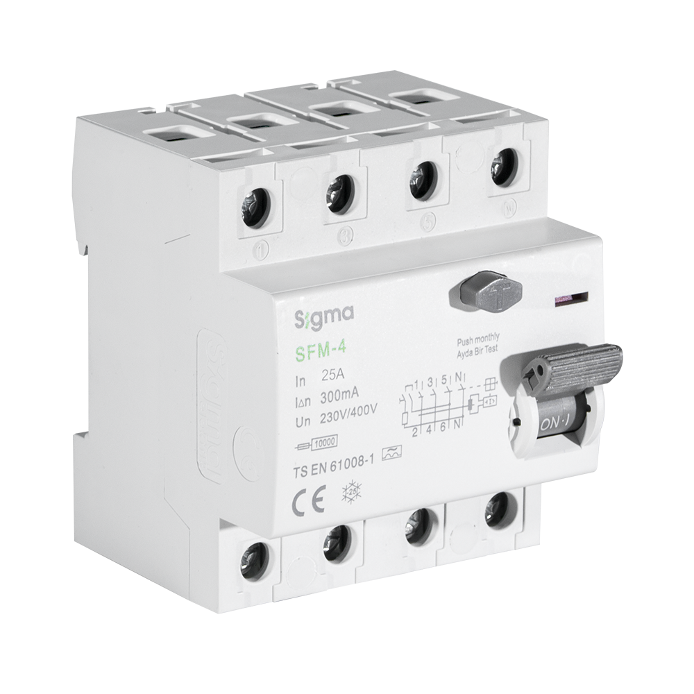 SFM 4P 30mA 40A 10KA KAÇAK AKIM KORUMA ŞALTERİ A TYPE