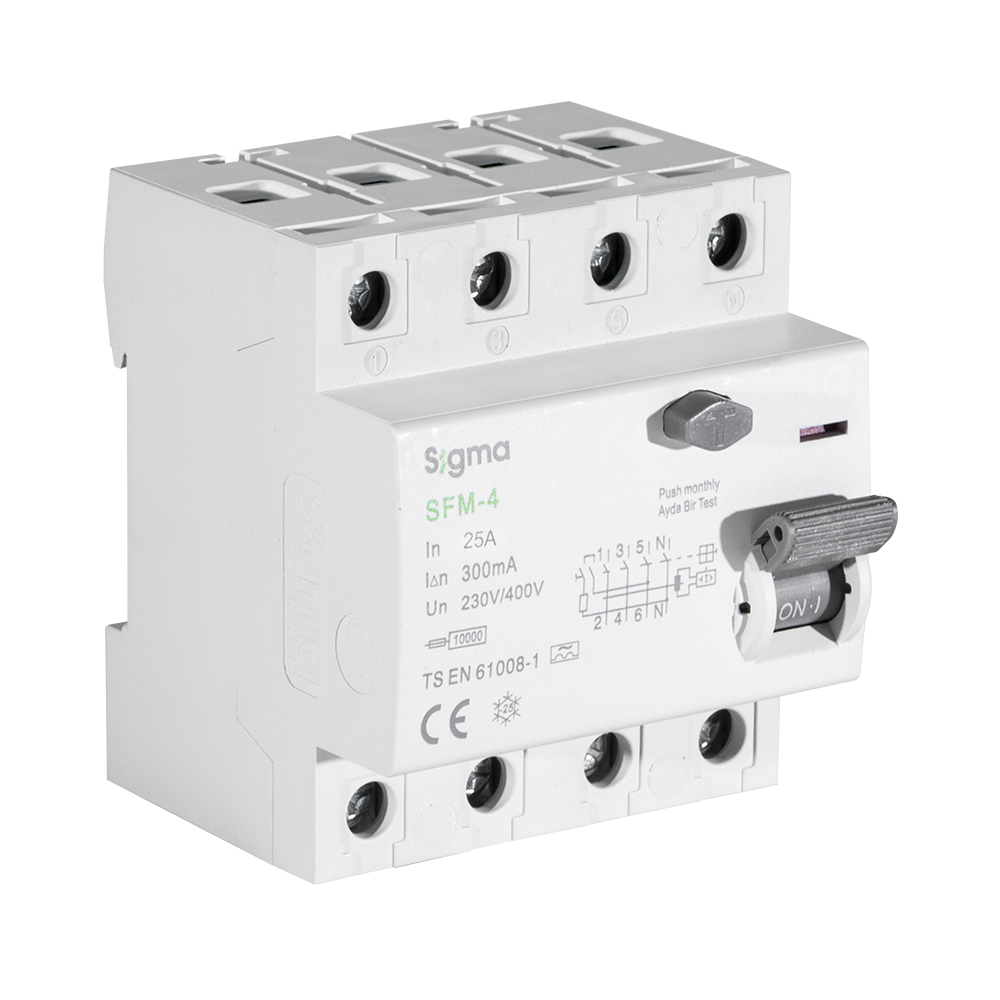 SFM 4P 30mA 63A 10KA KAÇAK AKIM KORUMA ŞALTERİ A TYPE