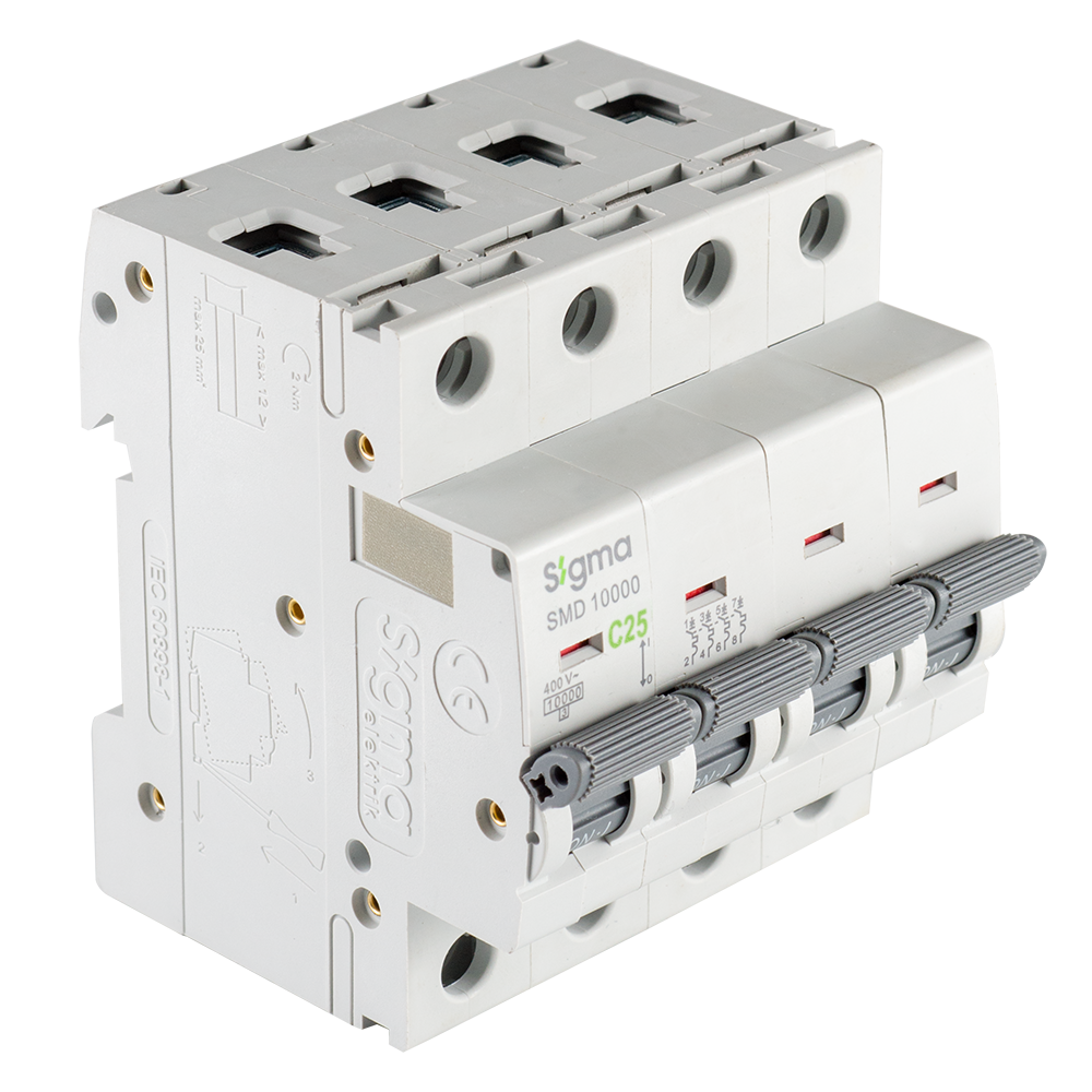 SMD10000 10kA 4P C25 OTOMATİK SİGORTA