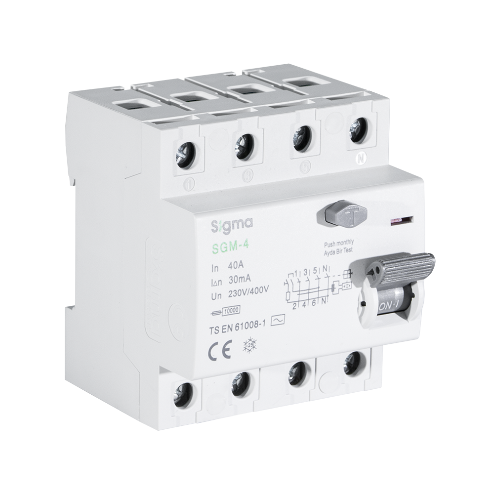 SGM 4P 30mA 10 kA 125A KAÇAK AKIM KORUMA ŞALTERİ AC TYPE