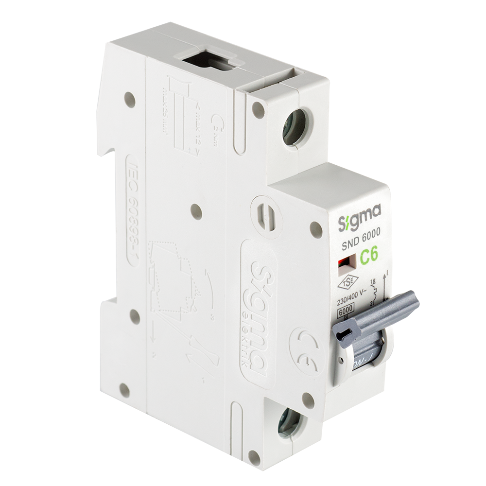 SND6000 6kA 1P C6 OTOMATİK SİGORTA