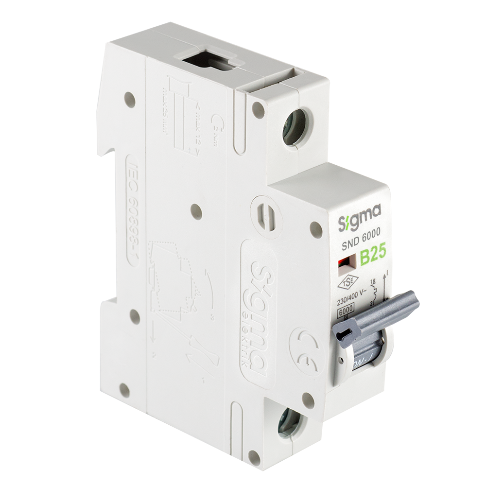 SND6000 6kA 1P B25 OTOMATİK SİGORTA