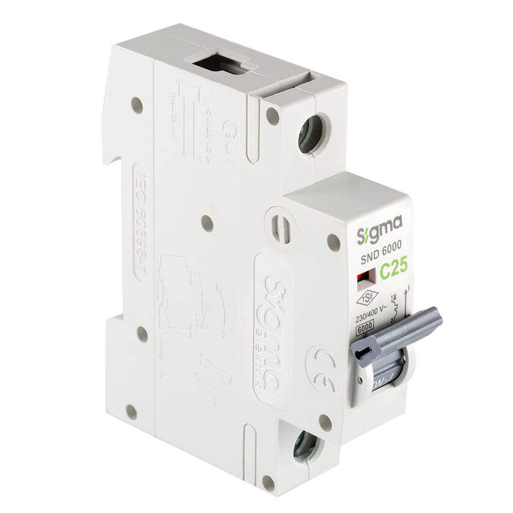 SND6000 6kA 1P C25 OTOMATİK SİGORTA