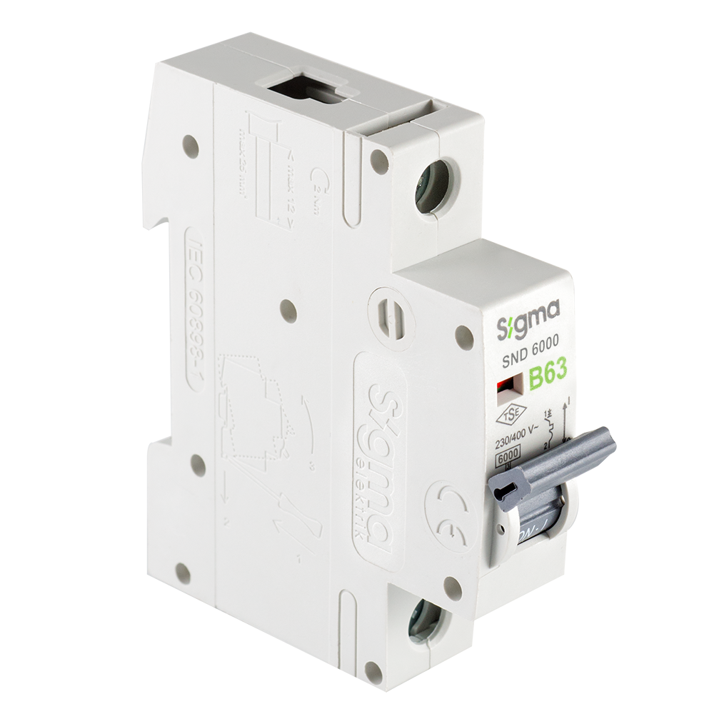 SND6000 6kA 1P B63 OTOMATİK SİGORTA