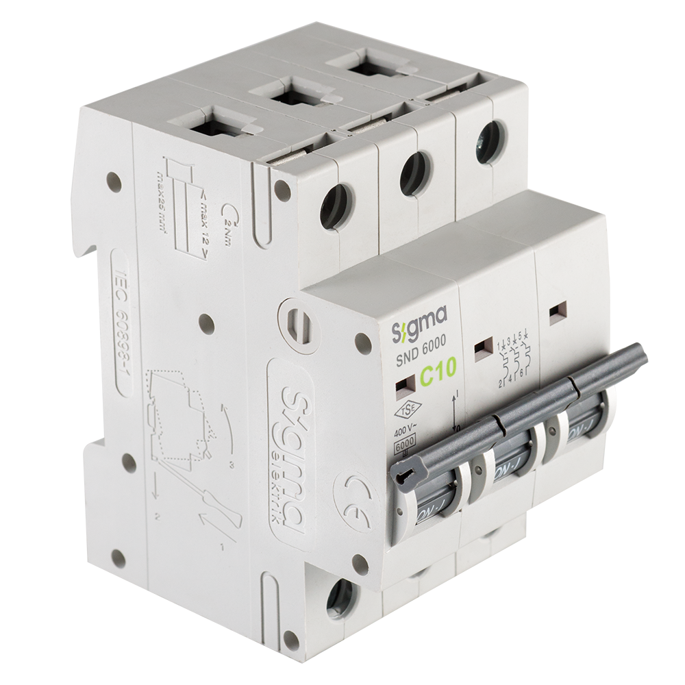 SND6000 6kA 3P C10 OTOMATİK SİGORTA