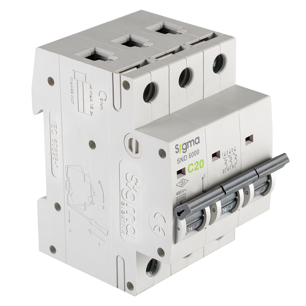 SND6000 6kA 3P C20 OTOMATİK SİGORTA