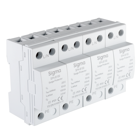 B+C TİPİ 4 KUTUPLU 100kA AG PARAFDUR