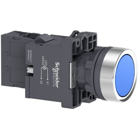 XA2EW36M1 1 NA MAVİ IŞIKLI, YAYLI BUTONLAR 220 V AC/ DC