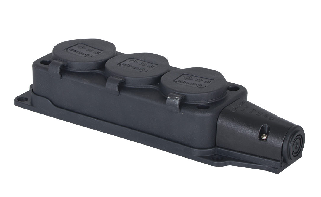 1X16A  Kauçuk Üçlü Grup Priz