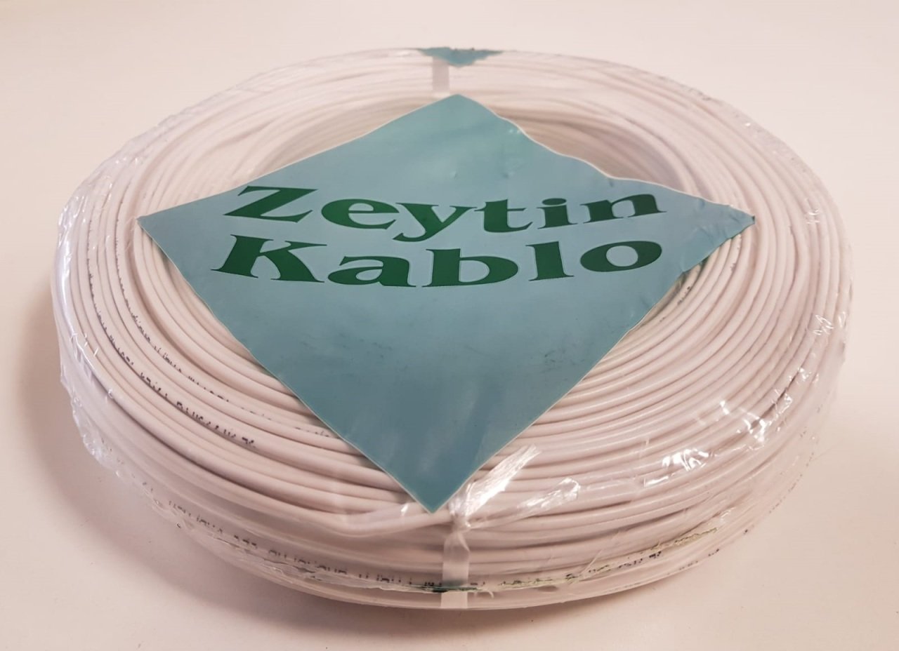 2X0.75 Kordon Kodlu Beyaz  -  100 metre