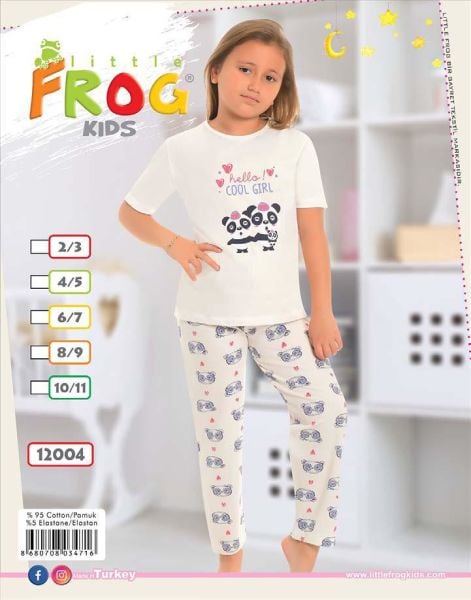 FROG 12004 KIZ ÇOCUK KISA KOL PİJAMA TAKIM 3-11 YŞ