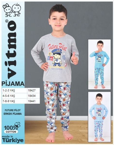 VİTMO 18441 FUTURE PİLOT ERKEK PİJAMA 7-8-9 Y