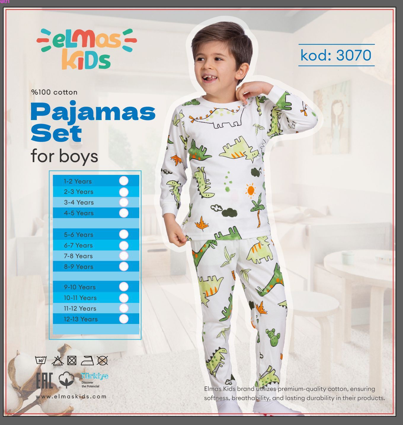 ELMAS 3070 ERKEK ÇOCUK 1-5 YAŞ PİJAMA TAKIM