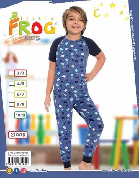 FROG 23008 ERKEK ÇOCUK KISA KOL PİJAMA TK 3-11 YŞ