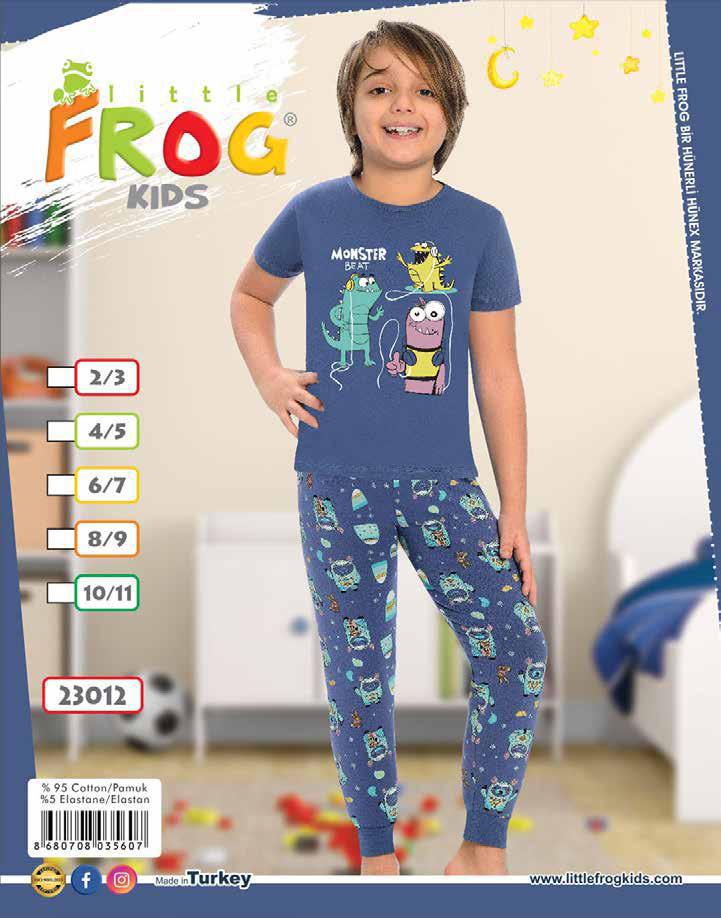 FROG 23012 ERKEK ÇOCUK KISA KOL PİJAMA TK 3-11 YŞ