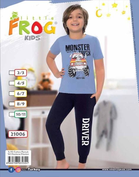 FROG 21006 ERKEK ÇOCUK KISA KOL PİJAMA TK 3-11 YŞ