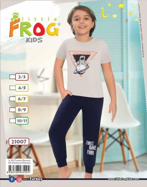 FROG 21007 ERKEK ÇOCUK KISA KOL PİJAMA TK 3-11 YŞ