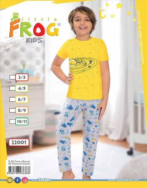 FROG 22001 ERKEK ÇOCUK KISA KOL PİJAMA TK 3-11 YŞ