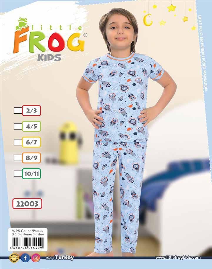 FROG 22003 ERKEK ÇOCUK KISA KOL PİJAMA TK 3-11 YŞ