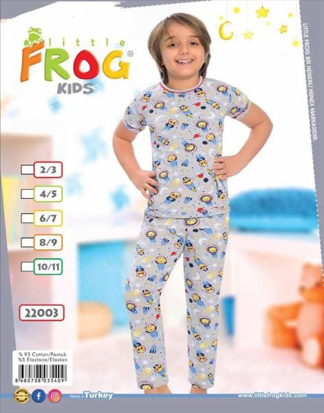 FROG 22003 ERKEK ÇOCUK KISA KOL PİJAMA TK 3-11 YŞ