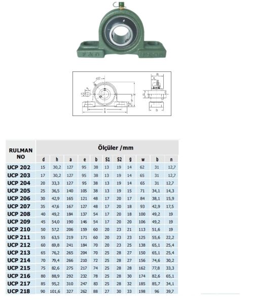 UCP 205 FK Yataklı Rulman (İç Çap 25 mm)