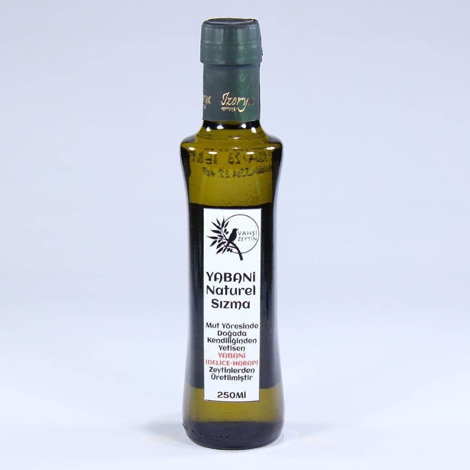 Vahşi Zeytin Mut Soğuk Sıkım Yabani Harap Delice Zeytinyağı 250 ml