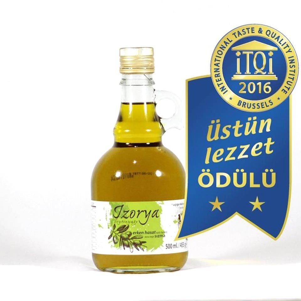 izorya Soğuk Sıkım Erken Hasat Mut Zeytinyağı 500 ml Galon Cam