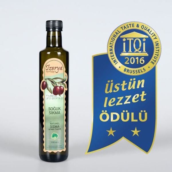 izorya Soğuk Sıkım Erken Hasat Mut Zeytinyağı Koyu Cam Şişe 500 ml Dorica